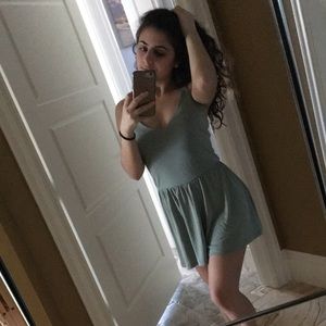 Seafoam Green Romper w/ Criss-Cross Back